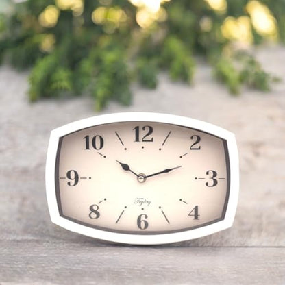 Small Wall Clock Silent Retro Rectangular Clock White Rectangle - color: White