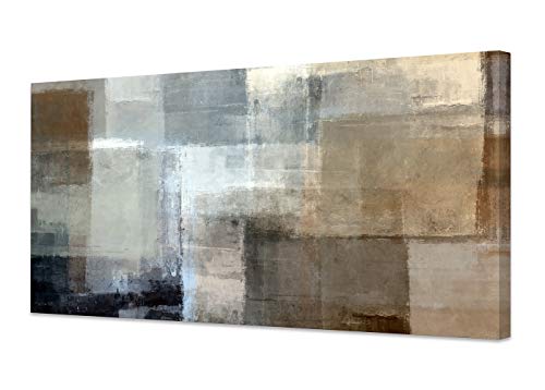 Baisuart Canvas Prints Abstract Wall Art Print Paintings Grey and Brown Stretched Canvas Wooden Framed for living Room Bedroom and Office Home Decor Artwork 20x40inch - color: Abstract Gray, size: 40"L x 20"W