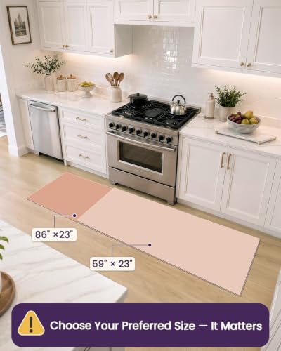 DEXI Kitchen Floor Mats Cushioned Anti Fatigue, 23x59 Non Slip Runner Rug - color: 2-beige, size: 59"l X 23"w X 0.4"th