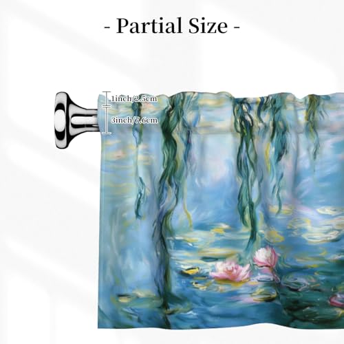 Flowers Curtain Valance 54x18 Inches Window Treatment Rod Pocket Valance for Kitchen Bathroom Bedroom - color: Flowers