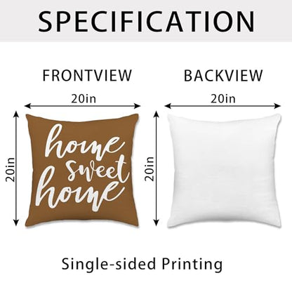 Hexagram Throw Pillow Covers 20x20, Brown Outdoor Pillow Covers Set of 4 - color: Coffee, size: 20" x 20" (Pack of 4)