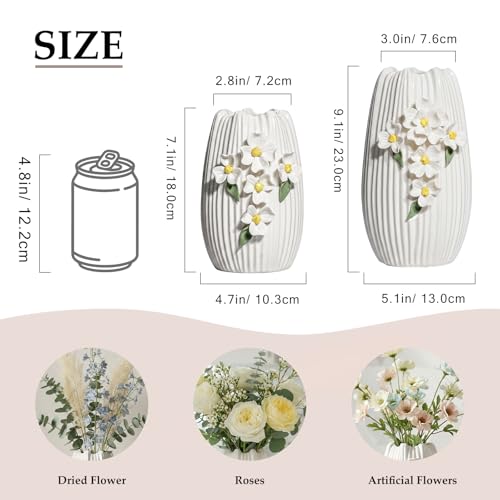White Vase, Modern Ceramic Vases for Centerpieces,9 Inch - color: White and Yellow, size: 9 inch