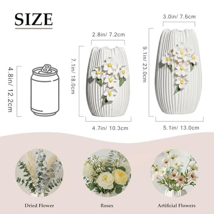 White Vase, Modern Ceramic Vases for Centerpieces,9 Inch - color: White and Yellow, size: 9 inch