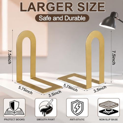 Chunful 24 Pcs Gold Metal BookEnds Shelves, 7.5 x 5.75 x 3.5 in - color: Gold, size: 7.5*5.75*3.5inch