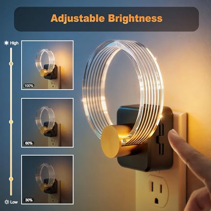 JandCase Night Light, Night Lights Plug into Wall, Dimmable Nightlight - color: Soft White