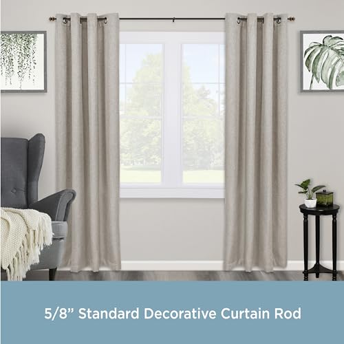Kenney Kendall Knob Window Curtain Rod, Adjustable Curtain Rod for Windows 30 to 86 Inches, Extendable Curtain Rod Set, Oil Rubbed Bronze Curtain Rod - color: Oil Rubbed Bronze, size: 30-86"