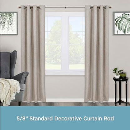 Kenney Kendall Knob Window Curtain Rod, Adjustable Curtain Rod for Windows 30 to 86 Inches, Extendable Curtain Rod Set, Oil Rubbed Bronze Curtain Rod - color: Oil Rubbed Bronze, size: 30-86"