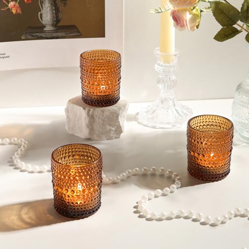 36 Pack Votive Candle Holders, Amber Candles Holders for Christmas - color: Amber