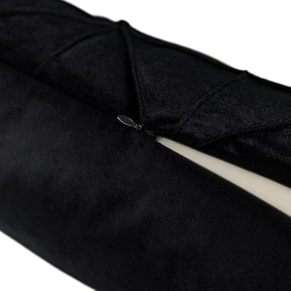 JWH Velvet Pillow Cover, Black, 14x24 Inch - color: Black, size: 24" x 14" (Pack of 1)