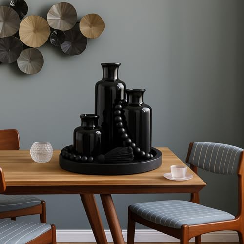 5 Pcs Coffee Table Decor Set, Black - color: Black