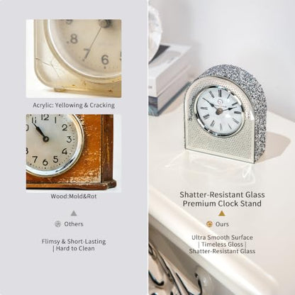 Arched Mirrored Glass Table Clock - color: Sparkle