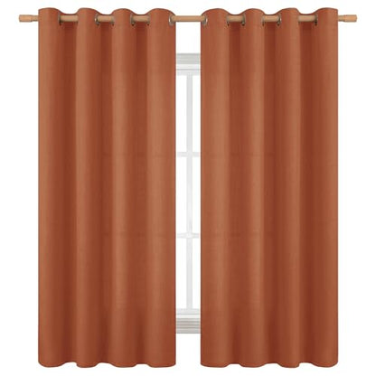 BGment Terracotta Linen Curtains 63 Inch Length for Living Room - 2 Panels - color: Terracotta, size: 52"W x 63"L (Pack of 2)
