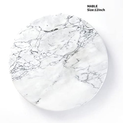 jalz jalz 12'' Marble Lazy Susan for Countertop Kitchen Turntable Storage Turner countertop Organizer Convenient Serving Rotation Spinning Tabletop Organizer Swiveling Serving Tray Revolving Platter