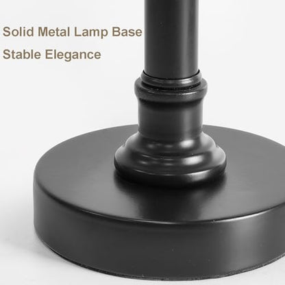 Oneach 19.5" Small Table Lamp for Bedroom - Bedside Lamps for Nightstand - color: Black-1