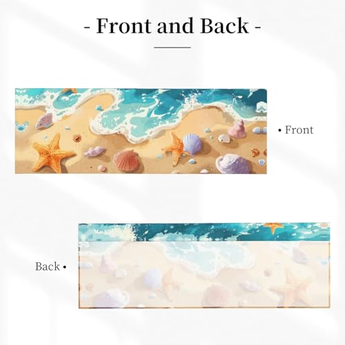 Beach Starfish Curtain Valance Short Rod Pocket Window Treatment for Living Room Bedroom Kitchen Bathroom 1 Panel 54" W x 18" L - color: Beach Starfish
