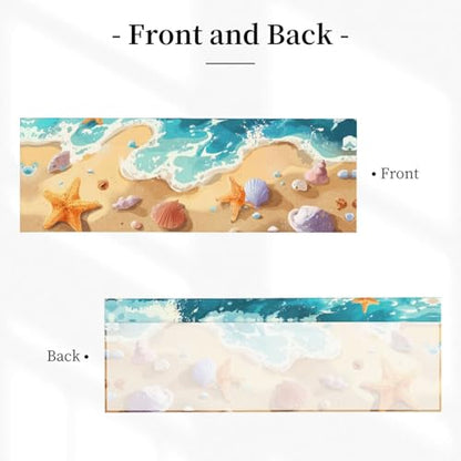 Beach Starfish Curtain Valance Short Rod Pocket Window Treatment for Living Room Bedroom Kitchen Bathroom 1 Panel 54" W x 18" L - color: Beach Starfish
