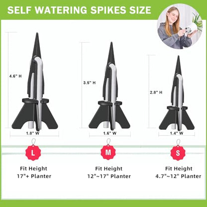 GreenShip 4 Pack Self Watering Spikes for Indoor Plants - size: Small（4 Pack）