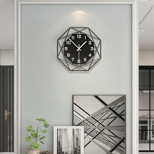 Modern Wall Clocks for Living Room Decor 12in Black Analog Clock - size: 12 Inch
