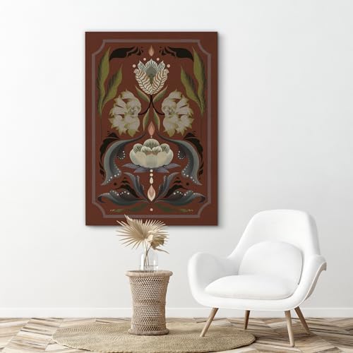 SIGNFORD Canvas Print Wall Art Vintage Bouquet Nature Wilderness Illustrations Floral Botanical Print Modern Art Decorative Multicolor Rustic Cozy for Bedroom - 12"x18" - color: Ab04-2312-lex38, size: 12" x 18"