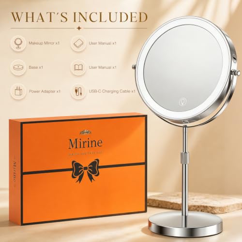 Professional 9" Lighted Makeup Mirror with Magnification 1X/20X 3600 Lux