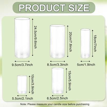 Glass Cylinder Hurricane Tall Clear Vase Flower Vases for Centerpieces,30pc