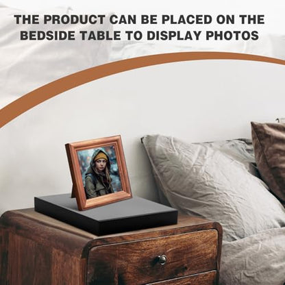 Chunful Black Acrylic Display Box Riser, 12"L x 12"W x 2"H Pedestal Stand - size: 12" W X 12 " D X 2 " H