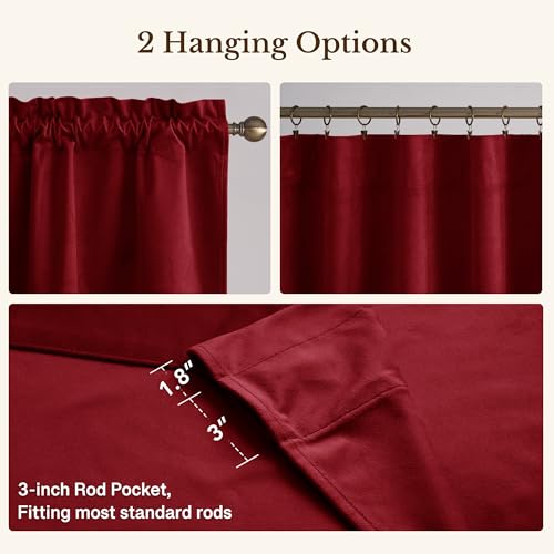 StangH Red Christmas Window Valance 52x18 Inch, 1 Panel - color: *Red, size: 52"W x 18"L (Pack of 1)