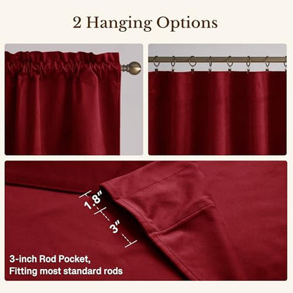 StangH Red Christmas Window Valance 52x18 Inch, 1 Panel - color: *Red, size: 52"W x 18"L (Pack of 1)