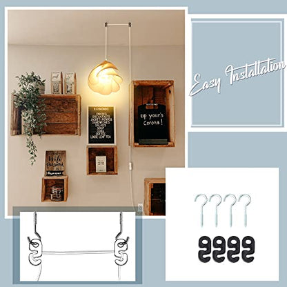 JACKYLED 20Ft UL Approval Extension Hanging Lantern Pendant Light Lamp Cord - style: 20Ft-White