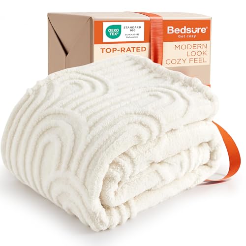 Bedsure GentleSoft Twin Blanket for Bed - Cozy Soft Blankets for Women, Cute Small Fleece Throws for Girls, Gift for Women Her Him, Off White, 60x80 Inches - color: Off White, size: Twin (60" x 80")