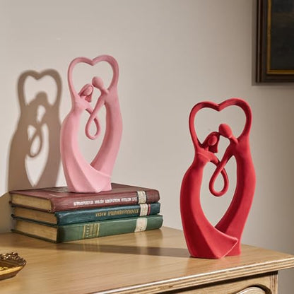 Couple Statue with Soft Flocked Finish, Red - color: Couple01-red