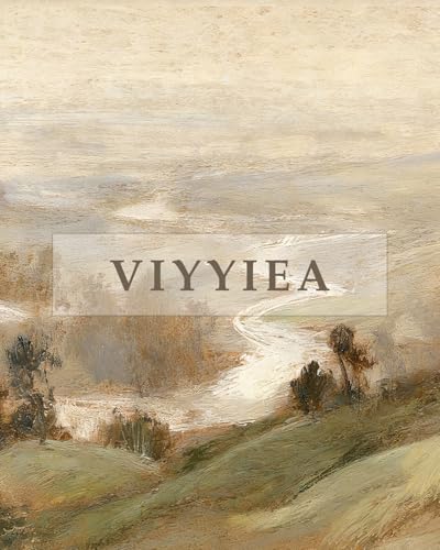 VIYYIEA Extra Large Canvas Wall Art - Abstract River Landscape, 54x36 Inch - color: Golden Loess Hillslope