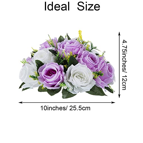 Flower Centerpieces for Wedding Tables: Lilac & White, 2 Packs - color: Lilac & White