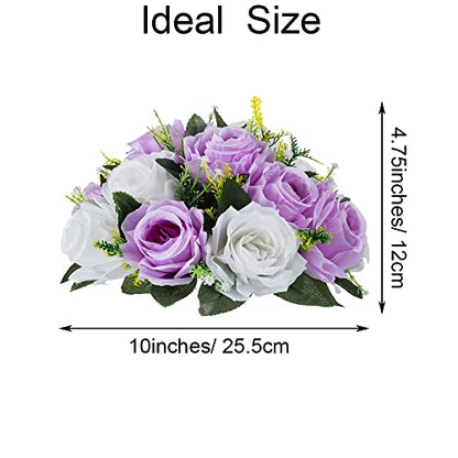 Flower Centerpieces for Wedding Tables: Lilac & White, 2 Packs - color: Lilac & White