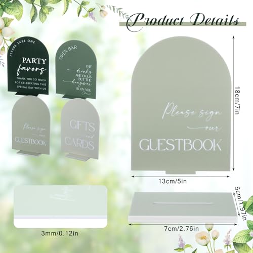 Weysat 4 Pcs Sage Green Acrylic Wedding Signs for Ceremony Reception - color: Sage Green