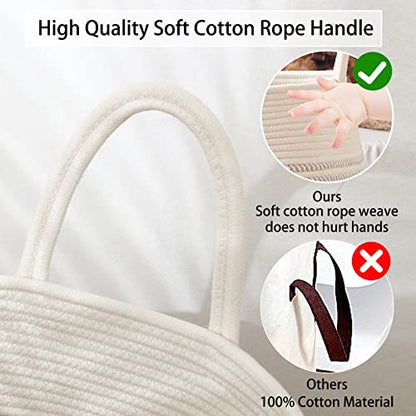 OIAHOMY 105L Laundry Hamper Cotton Rope Large Clothes Hamper Light Grey - color: White black