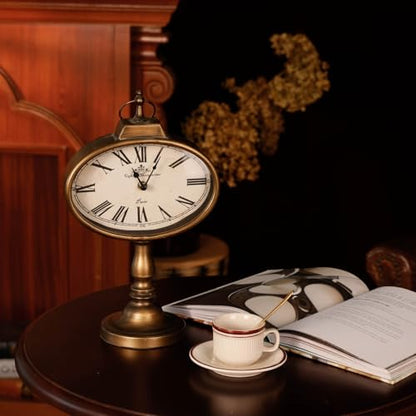 NIKKY HOME Large Mantel Clock, Antique Clocks Silent-Non-Ticking