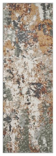 Keen Home Design Abstract Non-Shedding Runner Rug, Soft Thick Pile, 2x10 - color: Skies Green, size: 2'8" x 9'11" (Runner)
