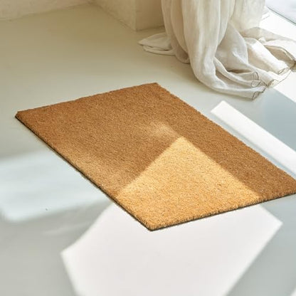 KANKUN Coco Coir Door Mat with Heavy Duty Backing, Welcome Doormat (17" x 30"), Doormat Entrance (Plain - 8Pack) - color: Plain - 8pack