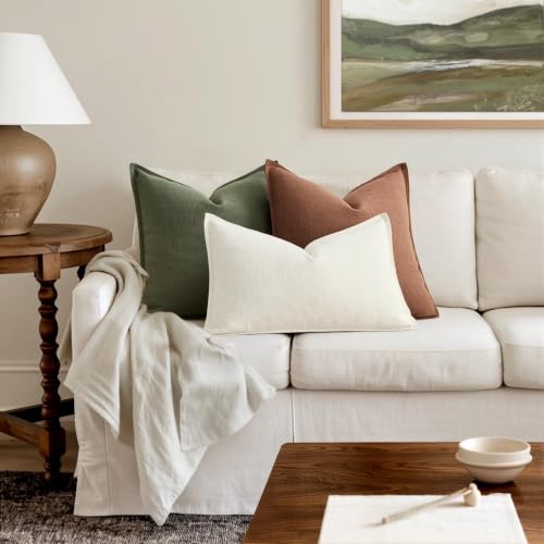 MIULEE Fall Thick Textured Rust Euro Sham Throw Pillow Covers 26x26 Inch - color: Rust, size: 26" x 26" (Pack of 2)