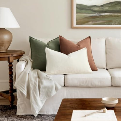 MIULEE Fall Thick Textured Rust Euro Sham Throw Pillow Covers 26x26 Inch - color: Rust, size: 26" x 26" (Pack of 2)