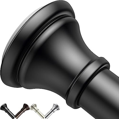 Black Tension Shower Curtain Rod – Adjustable 18-39 Inches, Fits 20-38 Inch Spaces, No Drill Rust Resistant Spring Rod for Bathroom, Kitchen, Bedroom, Balcony - color: Black, size: 18-39 inch