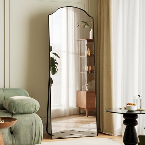 VooBang Wave Curved Top Arched Mirror Full Length, 65"x24" Floor Mirror - size: 65"L x 24"W
