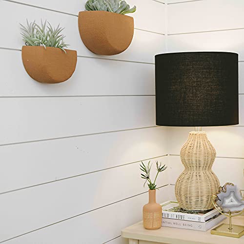 Main + Mesa Modern Boho Stoneware Wall Mount Planters, Terracotta, Set of 2 Sizes - size: 7.5" x 5" and 6" x 4"