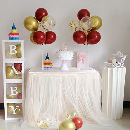 ZJDHPTY 4Set Red Gold Balloon Stand Table Centerpieces Party Decor - color: Red Gold 4