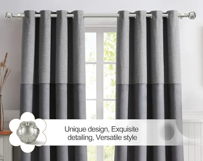 KAMANINA Silver Curtain Rods for Windows 72 to 144 Inch, Long Heavy Duty - color: Antique Silver, size: 72-144"