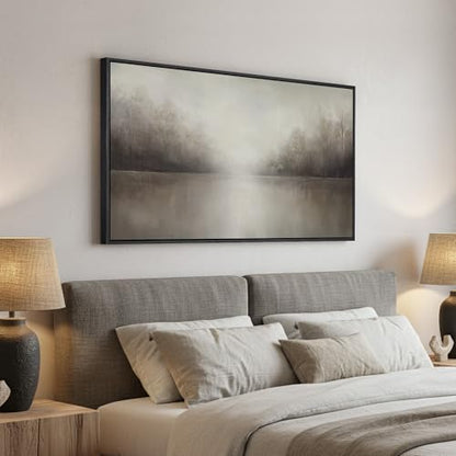 Extra Large Framed Abstract Landscape Wall Art for Living Room, 60x30 Inch - color: Brown, size: 60"L x 30"W