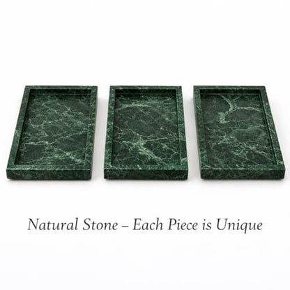 Natural Green Marble Tray, 10" x 6", Rectangular - color: Green, size: 6" x 10" x 1.5"