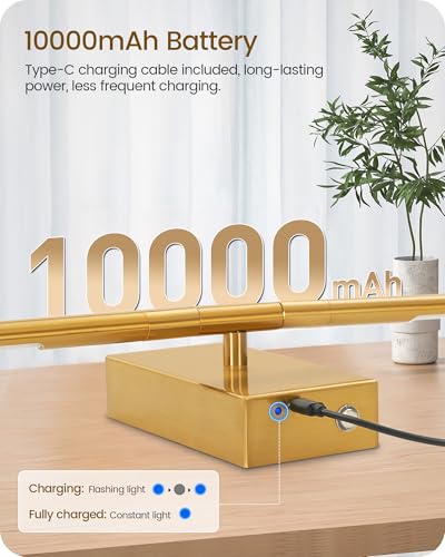 27.6" Wireless Battery Operated Wall Sconces Set of 2, Modern Rechargeable Lamp with Remote, 360° Rotation, 10000mAh, Touch Dimmable Lights for Bedroom, Living Room, Hallway, Gold D06YBP205 - color: Gold, size: 27.6 Inches