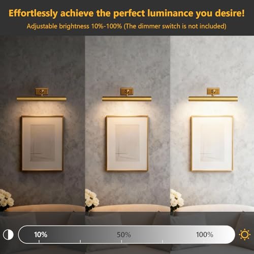18 inch Picture Lights for Wall Hardwired 2PK Brass Picture Lighting - color: Brass, size: 18in-2PK